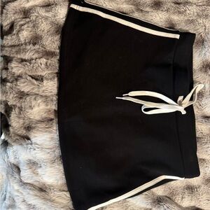 Black Athletic Drawstring Skirt with White Trim
